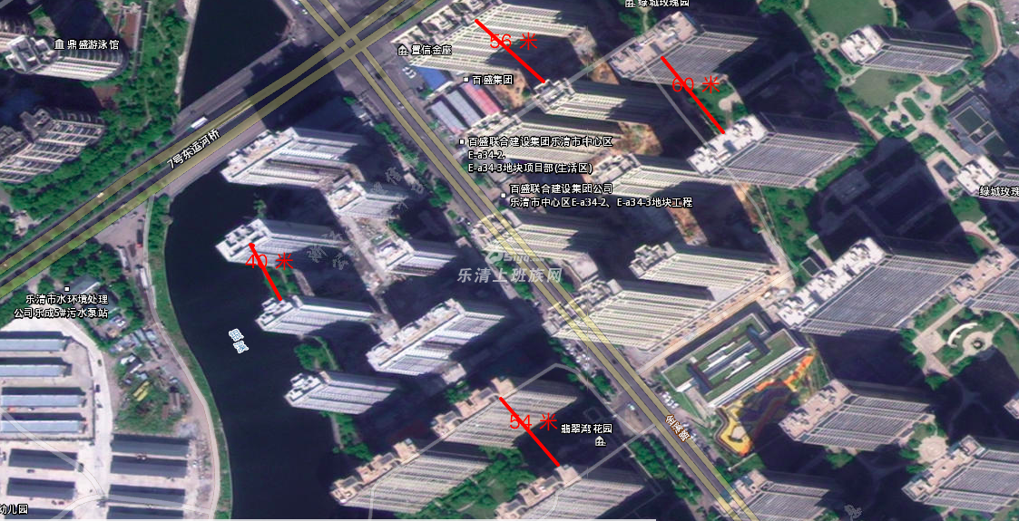 关于乐清各楼盘的楼间距,卫星图上一目了然.... - 乐清楼市 - 乐清上班族网 - Powered by Discuz!