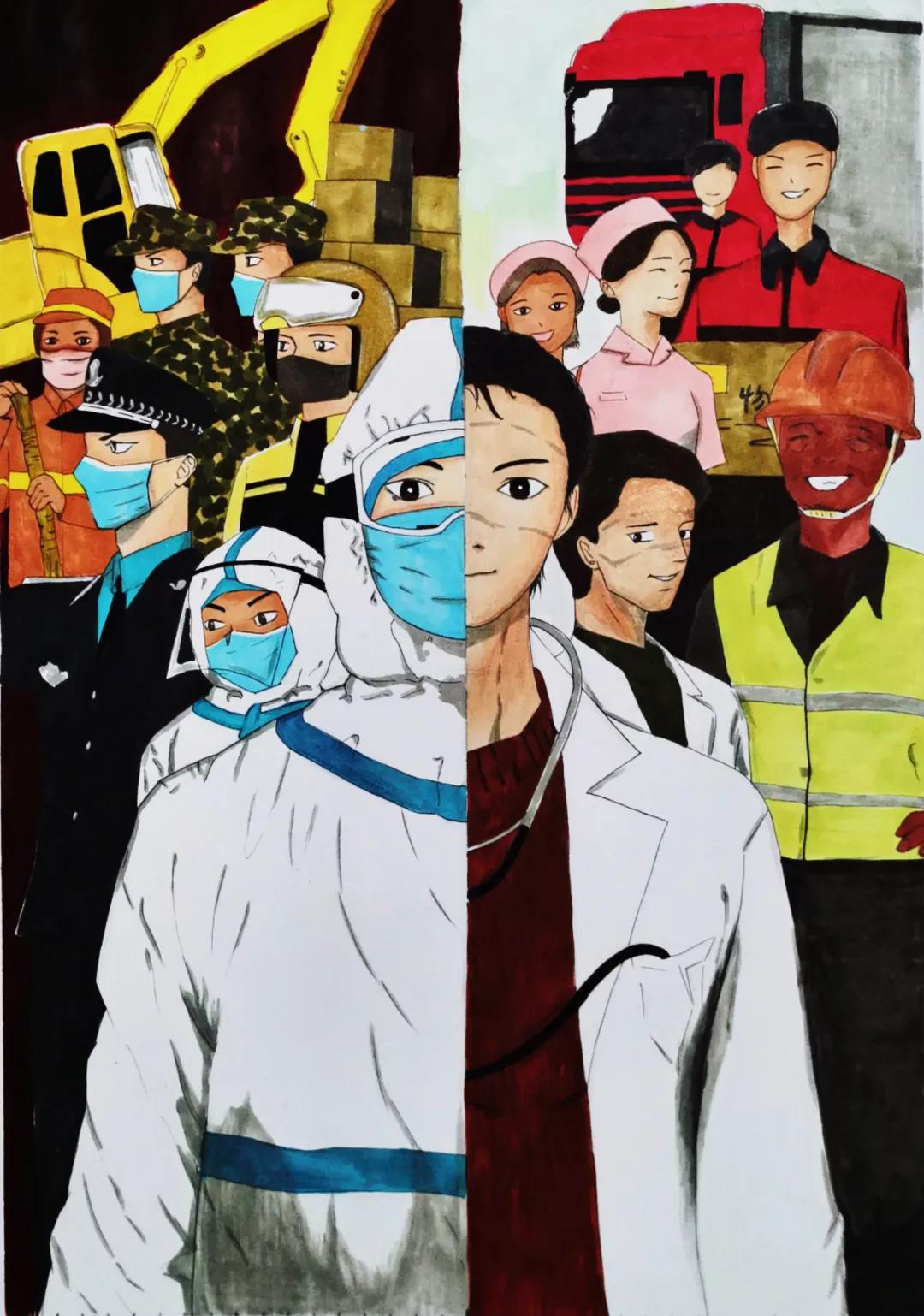 乐成第一中学抗疫美术作品展 - 乐清之窗 - 乐清